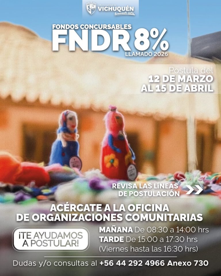 ¡ATENCIÓN ORGANIZACIONES DE VICHUQUÉN!
