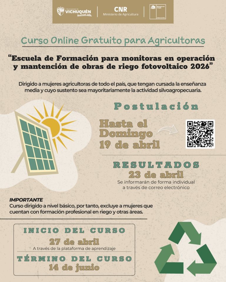 ¡Atención a todas las agricultoras de nuestra comuna de Vichuquén!