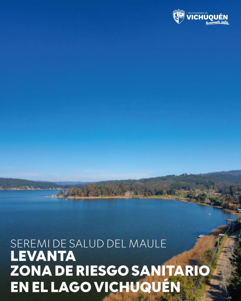 Seremi de Salud del Maule levanta zona de riesgo sanitario en el Lago Vichuquén.