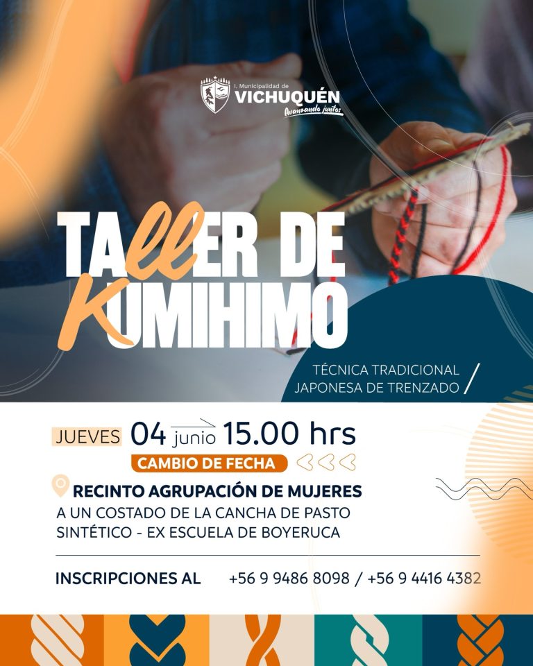 (CAMBIO DE FECHA – 04 DE JUNIO) ¿Te gustaría aprender una técnica ancestral de Japón y crear tus propios accesorios coloridos? La Municipalidad de Vichuquén te invita a: