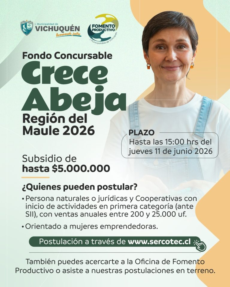 ¡ATENCIÓN EMPRENDEDORAS DE VICHUQUÉN!