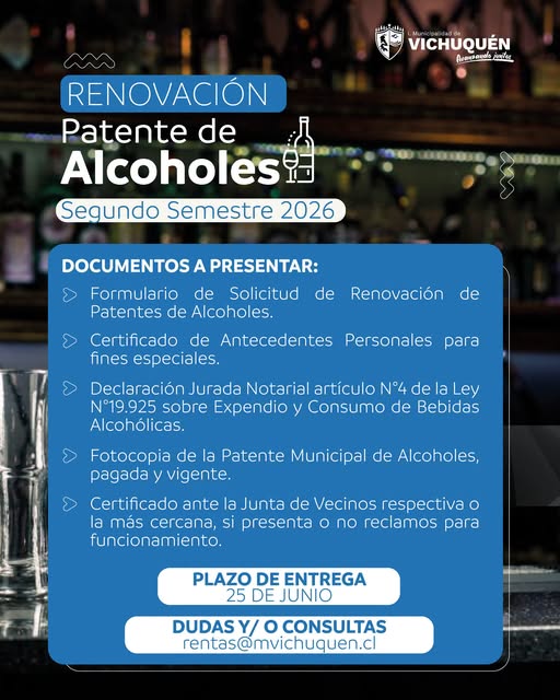 ¡ATENCIÓN COMERCIANTES DE NUESTRA COMUNA! Se inicia el proceso de renovación (2do Semestre 2026)