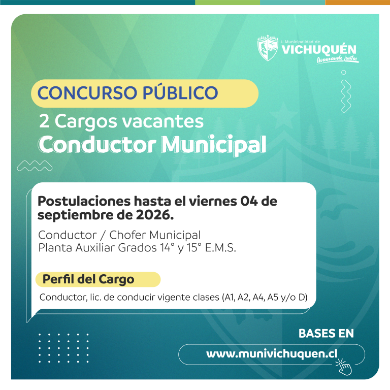 Concurso Público: Convocatoria para los cargos de conductor / chofer municipal