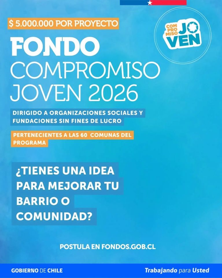 Atentos jóvenes de Vichuquén ¡Ya están abiertas las postulaciones al Fondo Compromiso Joven 2026!